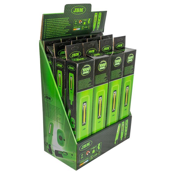 Lampada LED portatile con base magnetica articolata - 1000LM 54124 JBM