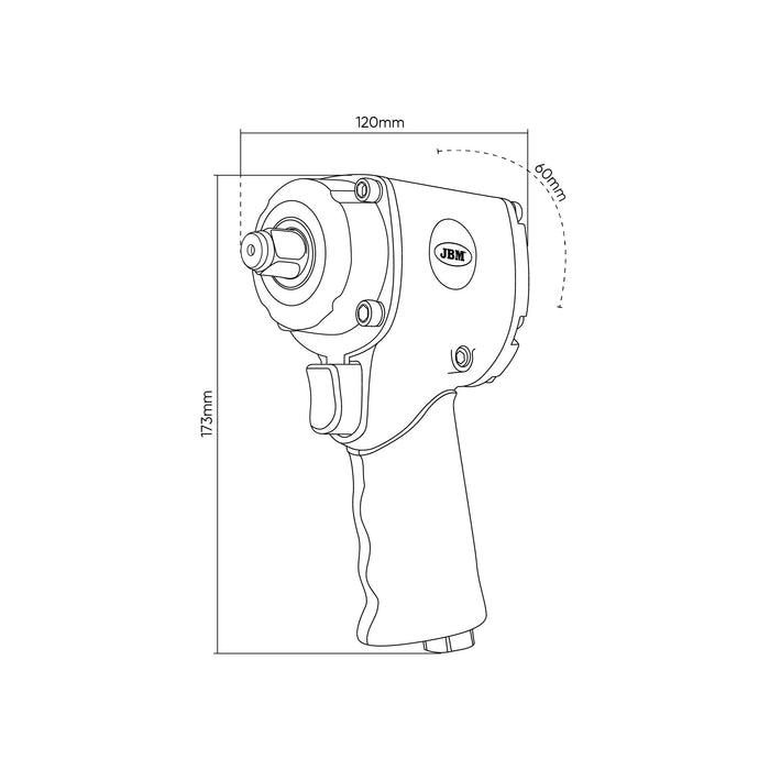 Avvitatore Pneumatico mini da 1/2” 1302NM 53588 JBM