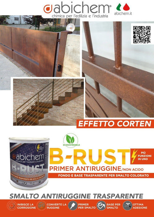B-Rust Smalto antiruggine trasparente 0,75 LT Abichem