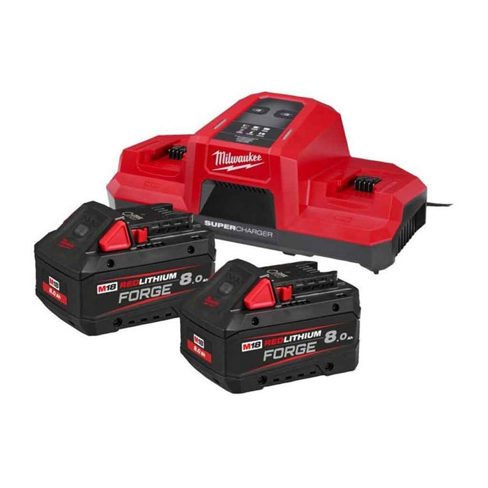 Kit Energy Forge 2pz M18 FB8 18V 8Ah + Caricabatterie Doppio M18 DBSC Milwaukee