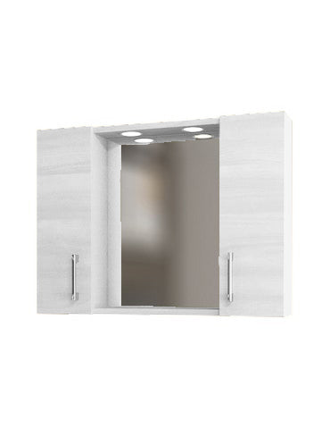 Specchio da bagno mod.960 completo di illuminazione LED 2 ante cm 77x16xh57